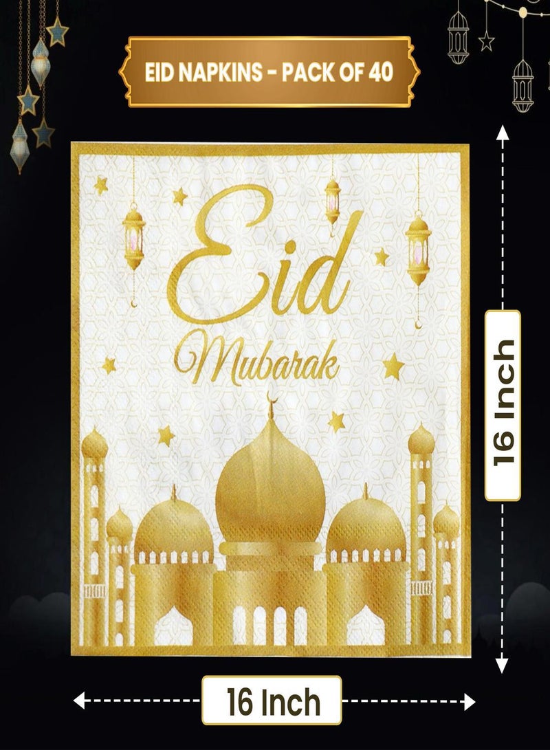 KatchOn Napkins Gold & White 40 pcs - Image 1